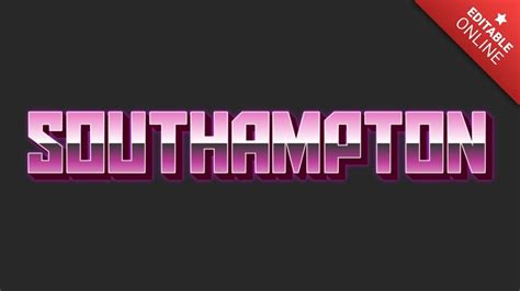 Southampton Retro 80 s 3D Text Generator efektów tekstowych