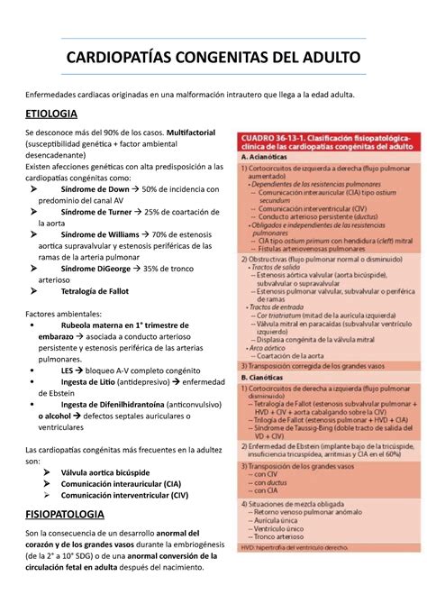 Cardiopatías Congenitas Del Adulto CardiopatÍas Congenitas Del Adulto