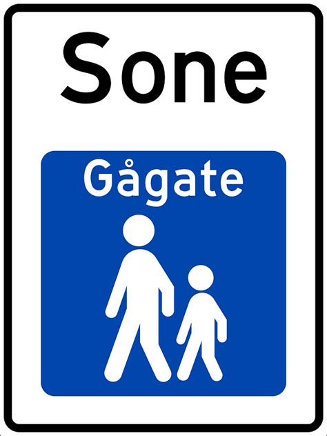 Pedestrian Zone Sign In Norway Free Vector Clipart Images On