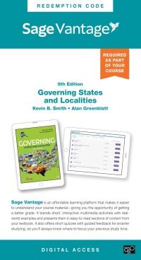 Sage Vantage Governing States And Localities Th Edition