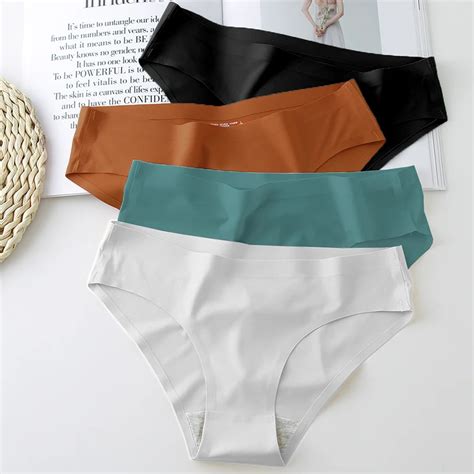 Towbridge Sem Costura Calcinha Feminina De Cetim De Seda Lingerie Feminina Cozy Sports