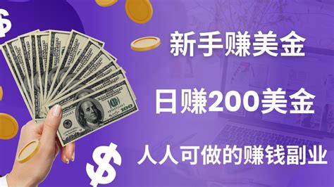 新手赚美金网赚项目，日赚200美金，人人可做的赚钱副业！ Youtube