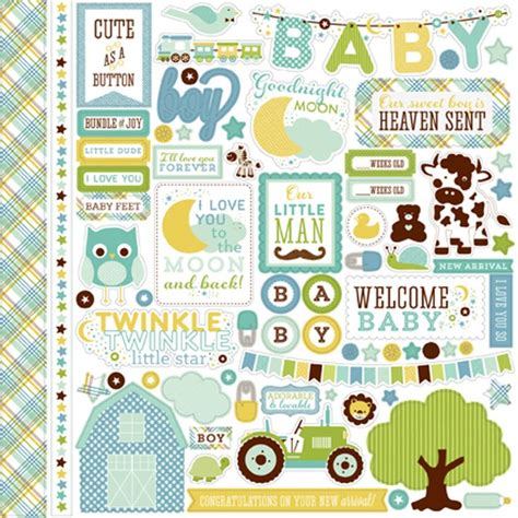 Echo Park Bundle Of Joy Boy 12X12 Element Sticker Sheet Echo Park