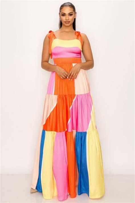 Multi Color Maxi Dress Maxi Dress Maxi Dress Sale Bright Dress