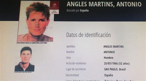 La Nueva Ficha De Antonio Angl S En El Registro De Los Fugitivos M S