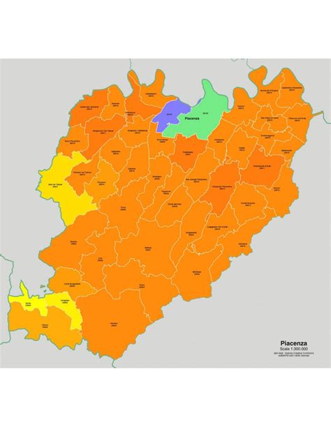 Mappa Dei Comuni E CAP Della Provincia Di Piacenza