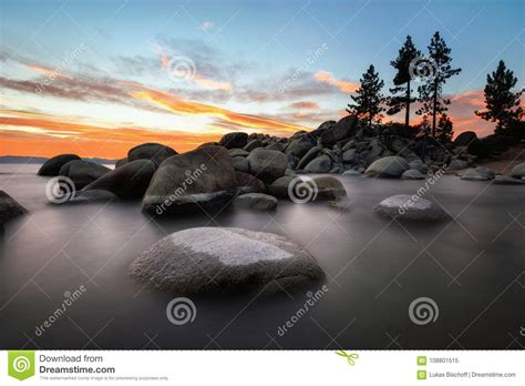 Lake Tahoe Sunset stock image. Image of nevada, season - 108801515