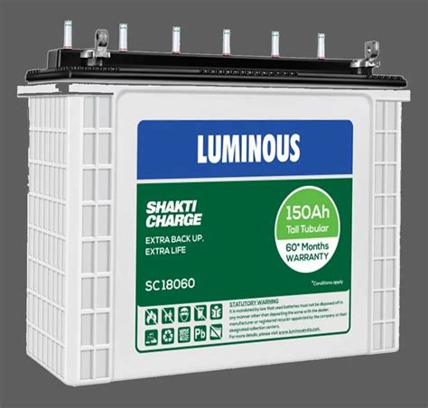 Luminous Shakti Charge SC18060 150 Ah Tall Tubular Inverter Battery At