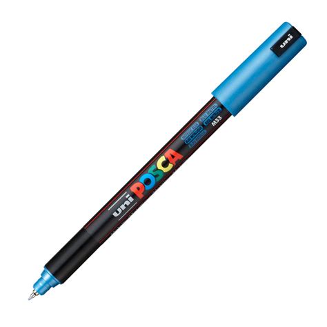 Marker UNI PC 1MR Posca 0 7 Mm Varf Fin Metalic Albastru Metalizat