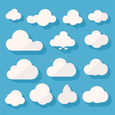 Cloud Pattern Illustration On Blue Background Clouds Vector Collection