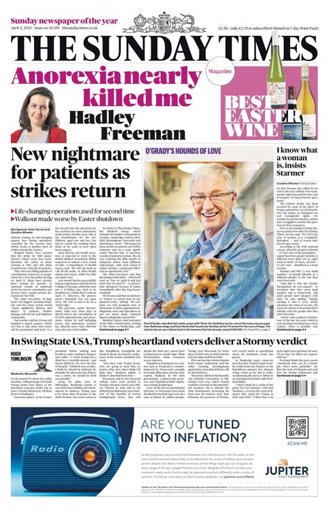 Sunday Times Front Page Nd Of April Tomorrow S Papers Today