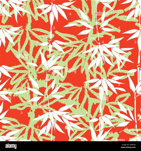 Floral Seamless Background Bamboo Leaf Pattern Floral Seamless