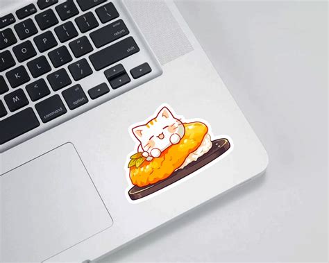 Kawaii Sushi Cat Png Svg Cat Sticker Vector Sticker Etsy