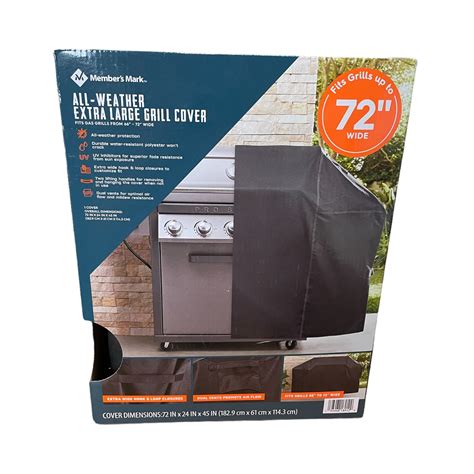 Members Mark All Weather Extra Large Grill Cover 66 72 Wide Bla