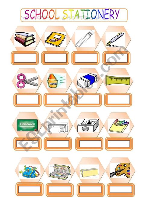 School Stationery Esl Worksheet By Serap