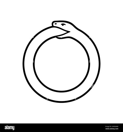 Ouroboros Symbol Snake Eating Its Own Tail Simple Black And White