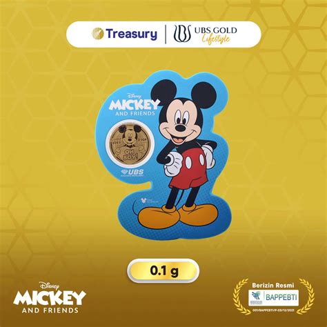 Jual Emas UBS Logam Mulia 0 1 Gram Edisi Angpao Disney Mickey Mouse