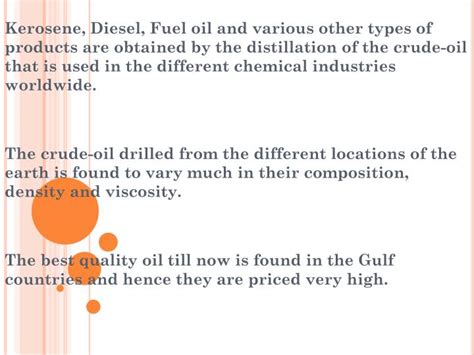 Crude Oil Different Types Of Crude Oil