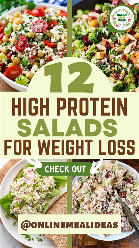 12 Easy High Protein Salad Recipes For Meal Prep High Protein Salads Protein Salad Protein