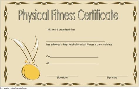 Physical Fitness Certificate Template Editable 7 Latest Designs With