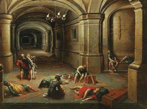 A Prison Interior With The Liberation Of Saint Peter Painting By