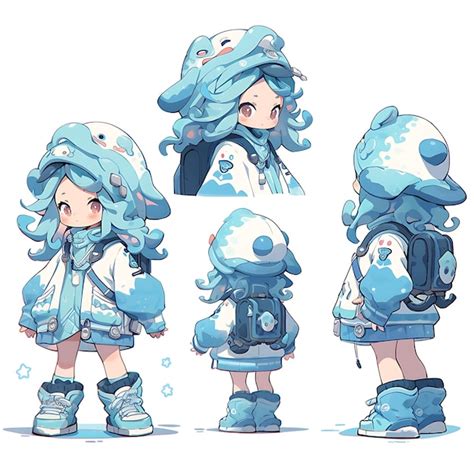 Premium Photo | Character of Female Octopus Themed Chibi Kawaii Marine ...