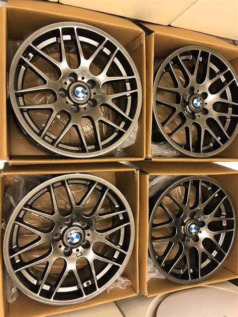 4 X New 18 Bmw Csl Style Grey Staggered Alloy Wheels 5x120 8j 9j Bmw