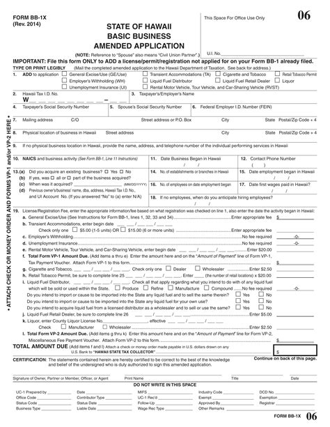 Hawaii Tax Form Bb X Fill Out Printable Pdf Forms Online