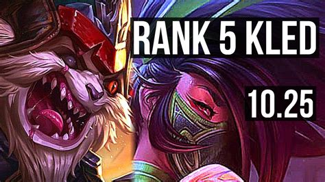 KLED Vs AKALI TOP Rank 5 Kled 13 4 11 EUW Challenger V10 25