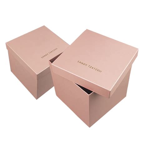 Cardboard Hard Paper Packaging Pink Large Brand Custom Luxury Rigid