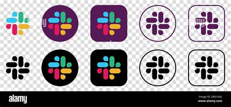 Set Of Slack Icons Editorial Vector Logod Isolated On Transparent