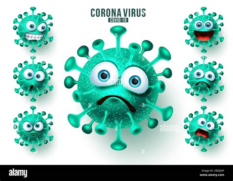 Novedoso Conjunto De Vectores De Emoticonos De Virus De Corona Emojis