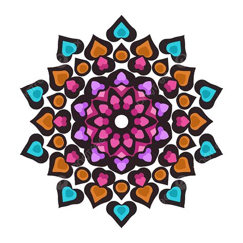 Mandala Art Clipart Vector Colorful Mandala Art With Floral Motifs Element Indian Mandala Art