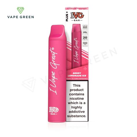 Berry Lemonade Ice Disposable Vape By Ivg Bar Plus Free Uk Delivery