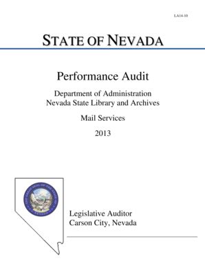 Fillable Online Leg State Nv Performance Audit Legstatenvus Leg