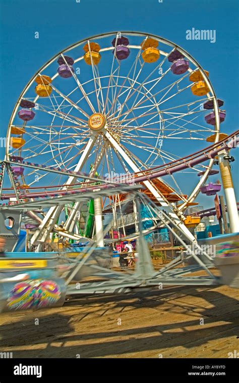 Santa Monica Pier California Ca Usa Us Sandy Beach Blue Water