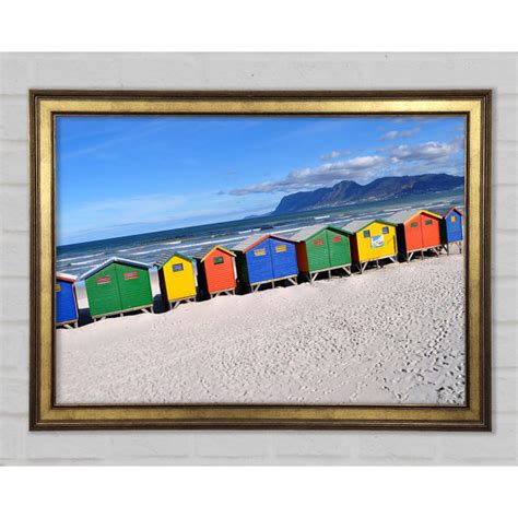 House Of Hampton Gerahmtes Leinwandbild Beach Huts Rainbow Wayfair De