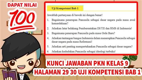 Kunci Jawaban PKN Kelas 9 SMP Halaman 29 Bagaimana Penerapan Pancasila