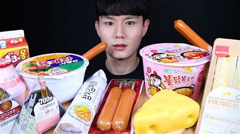 편의점 디저트 먹방ASMR MUKBANG Korean Convenience Store Food FIRE NOODLES 韓国の