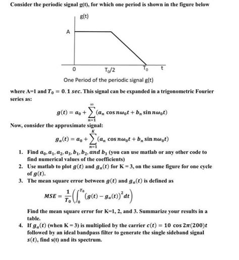 Solved Consider The Periodic Signal G T For Whic