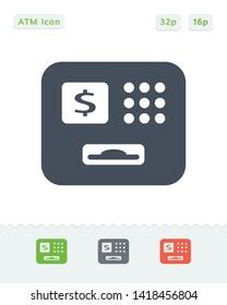 Atm Interface Granite Icons Professional Pixelperfect Stock Vector ...