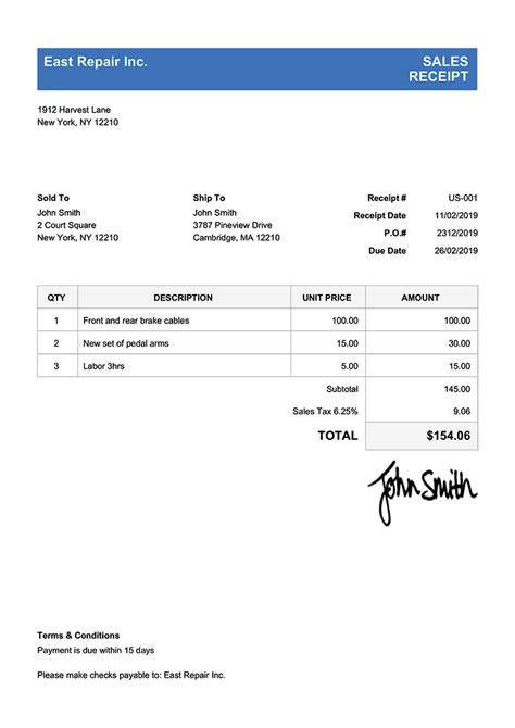 Sales Receipt Templates Quickly Create Free Sales Receipts