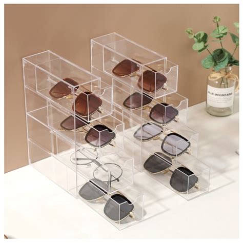 4 Drawers Sunglasses Organizer Shades Organizer Make Up Brush Holder