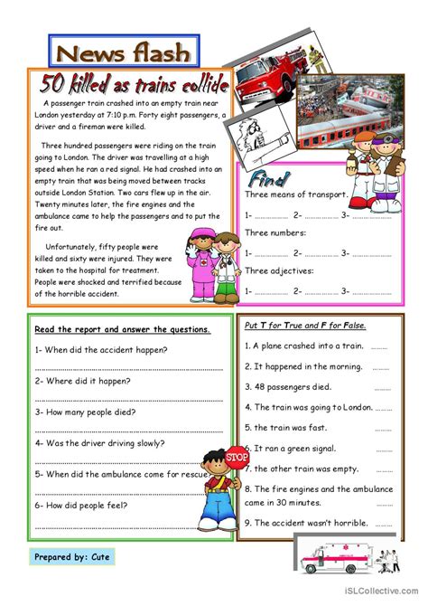 News Flash Reading For Detail Deep English Esl Worksheets Pdf And Doc