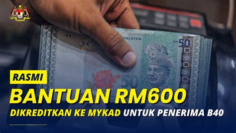 Bantuan Rm Dikreditkan Dalam Mykad Untuk Penerima B Ini Adalah