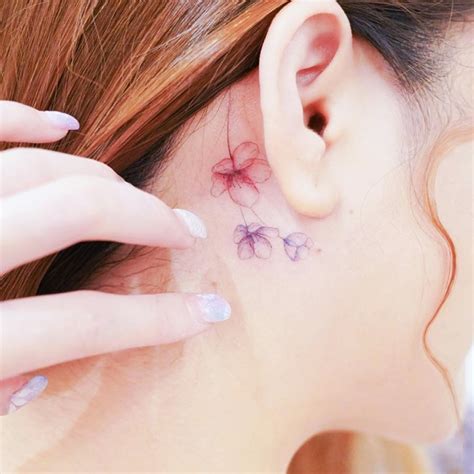 Small Tattoos Behind Ear Designs