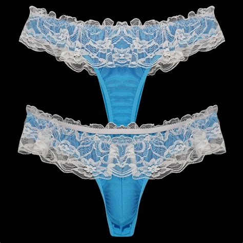 Sexy Men Lace Thong Tback Bikini Underwear Sissy Pouch Panties Penis