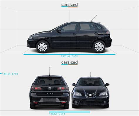 Seat Ibiza 2002 2008 Dimensions Vista Lateral