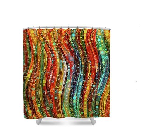 Colorful Shower Curtain Modern Shower Curtain Abstract Etsy Ireland