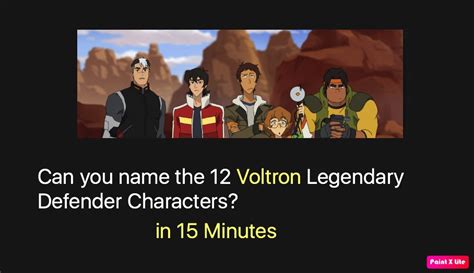 Can You Name The 12 Voltron Legendary Defender Characters Quiz For Fans